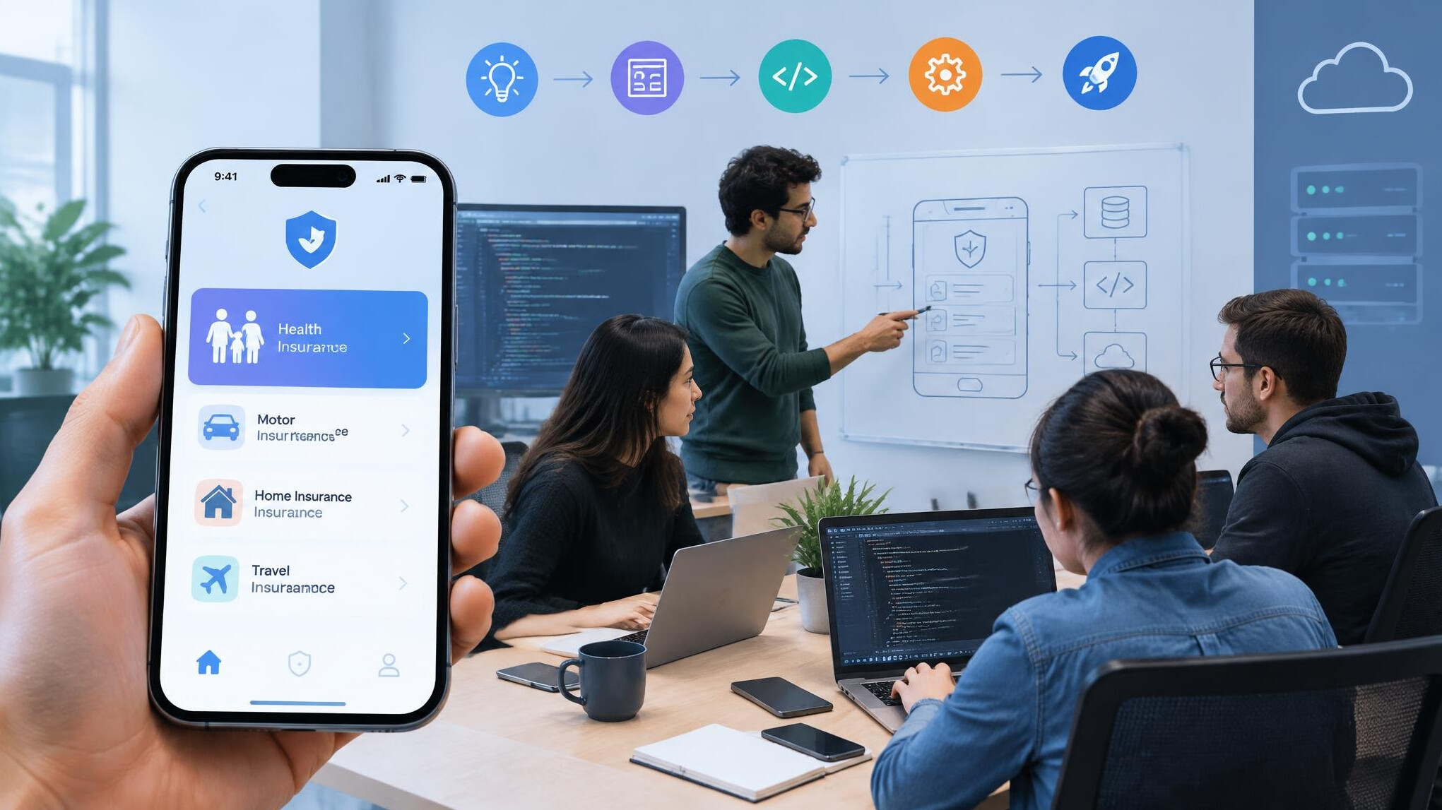 insurance app interface